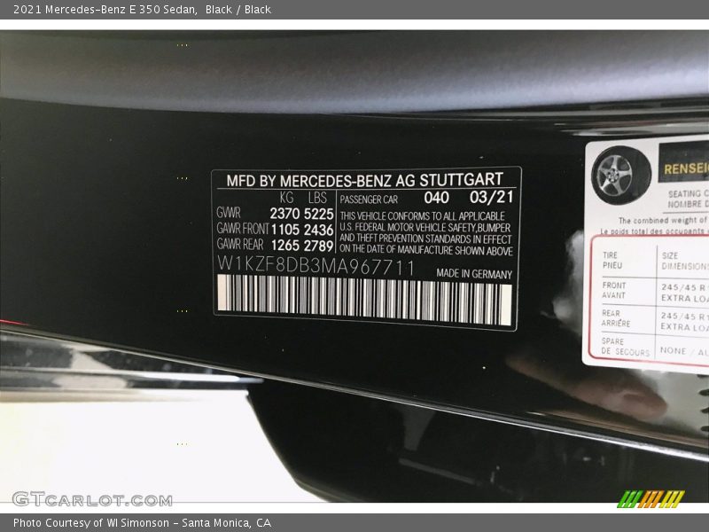 Black / Black 2021 Mercedes-Benz E 350 Sedan