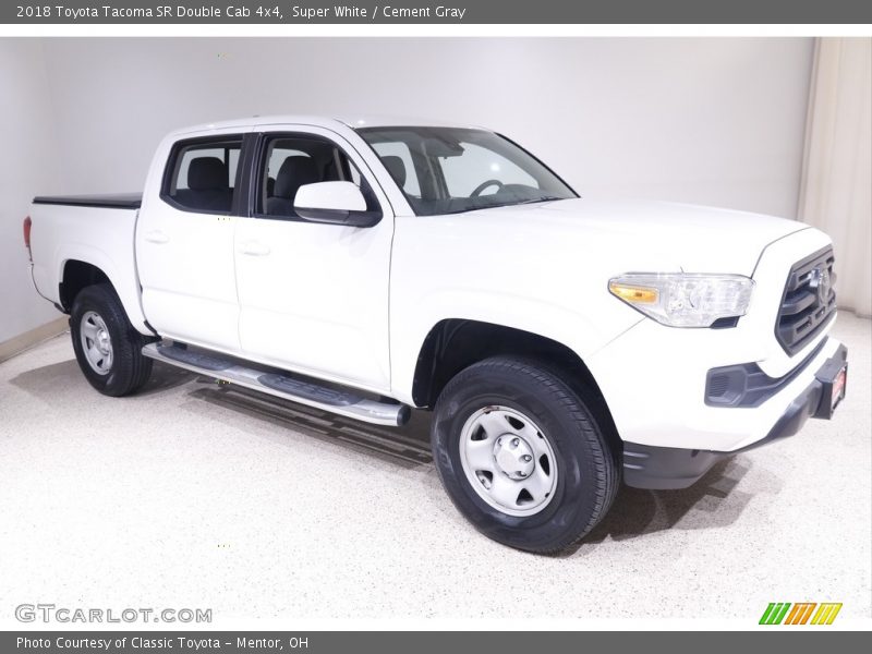 Super White / Cement Gray 2018 Toyota Tacoma SR Double Cab 4x4