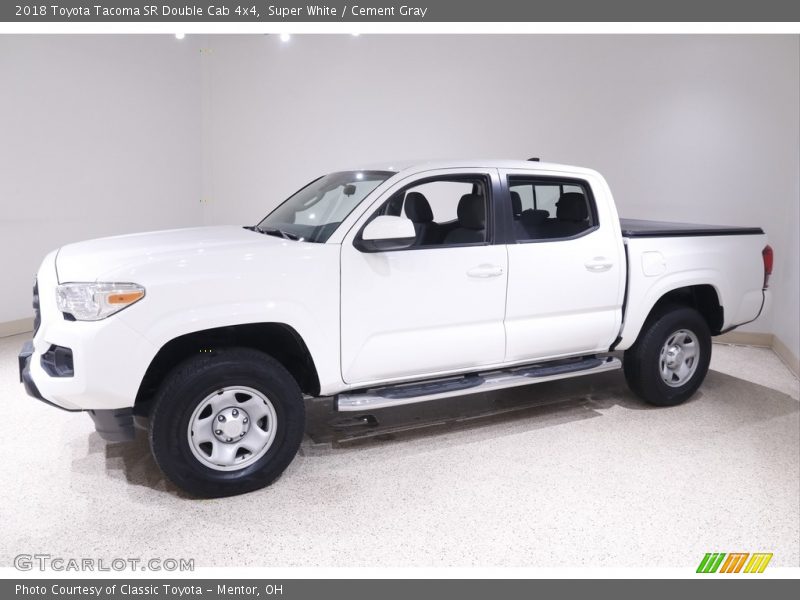 Super White / Cement Gray 2018 Toyota Tacoma SR Double Cab 4x4