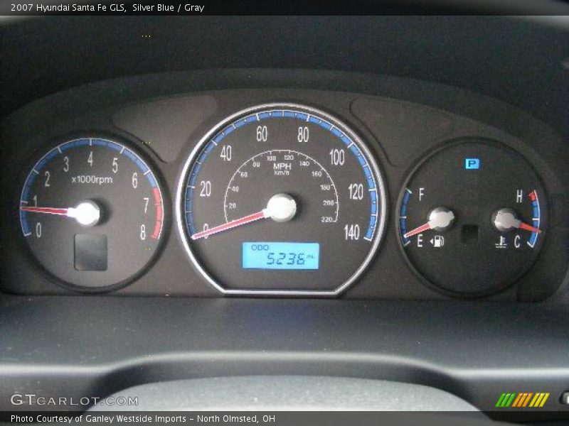 Silver Blue / Gray 2007 Hyundai Santa Fe GLS