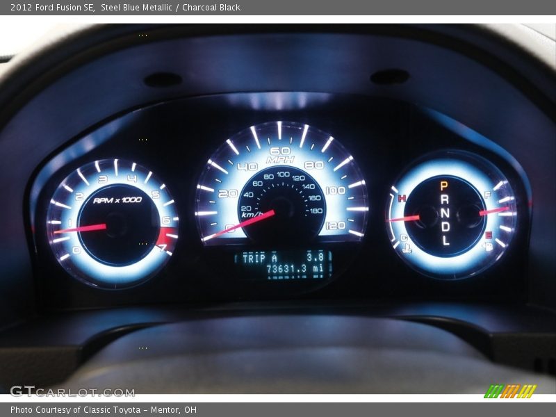 Steel Blue Metallic / Charcoal Black 2012 Ford Fusion SE