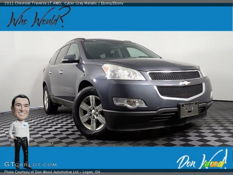 Cyber Gray Metallic / Ebony/Ebony 2011 Chevrolet Traverse LT AWD