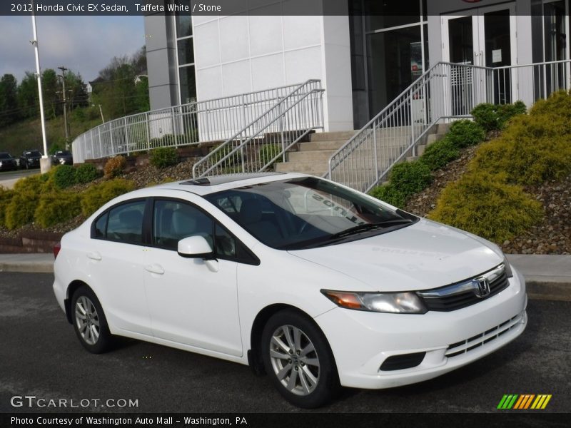 Taffeta White / Stone 2012 Honda Civic EX Sedan