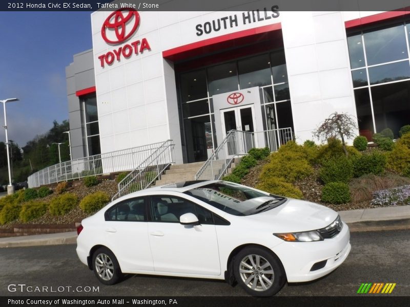 Taffeta White / Stone 2012 Honda Civic EX Sedan