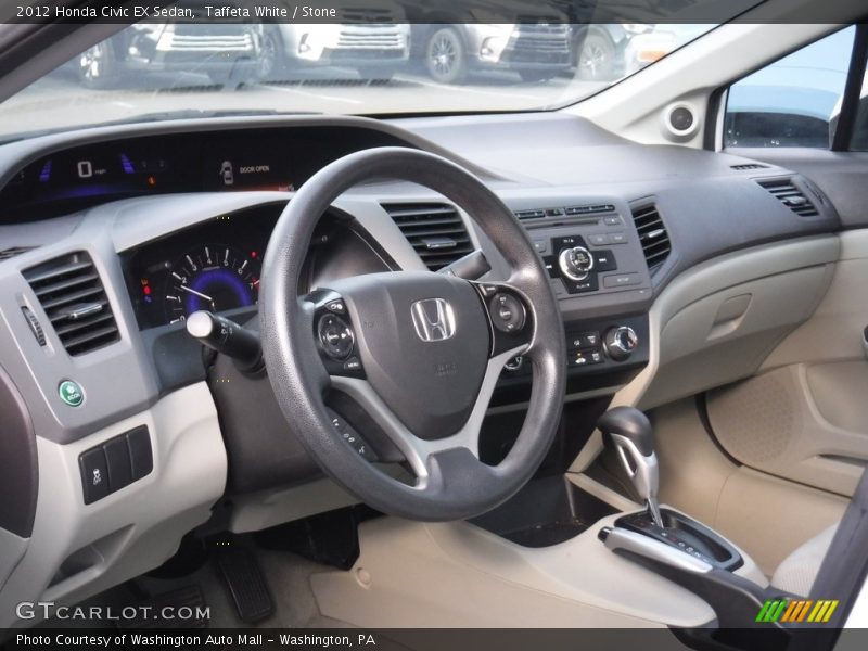 Taffeta White / Stone 2012 Honda Civic EX Sedan