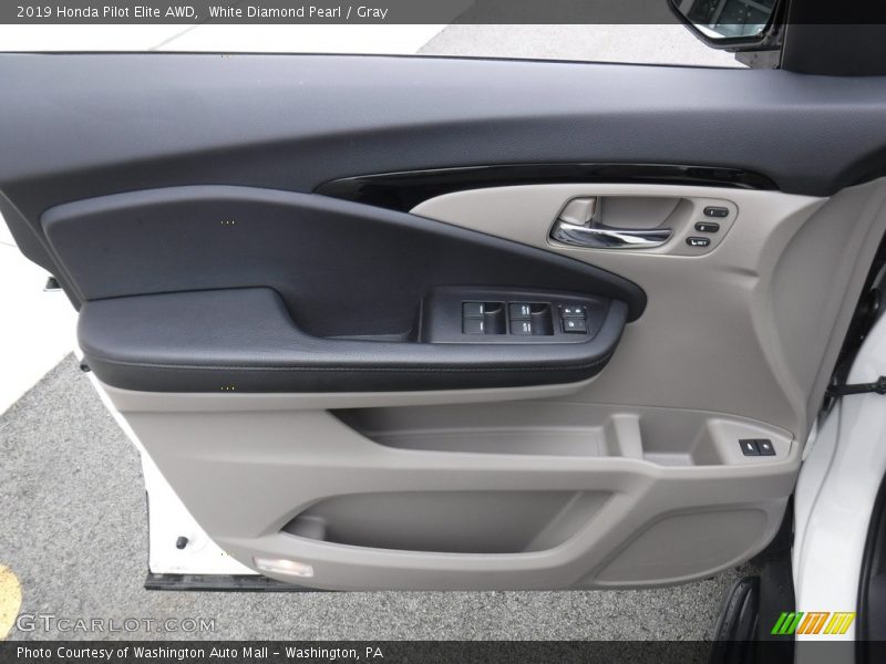 White Diamond Pearl / Gray 2019 Honda Pilot Elite AWD