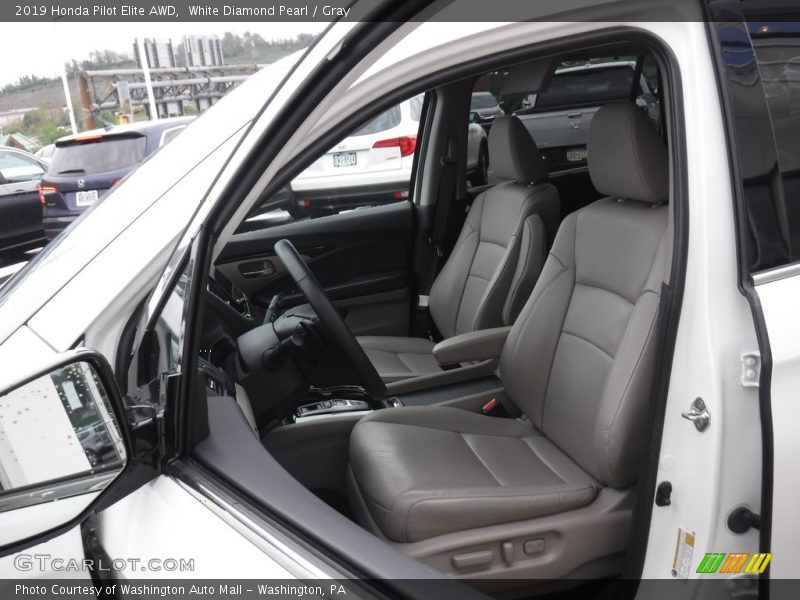 White Diamond Pearl / Gray 2019 Honda Pilot Elite AWD