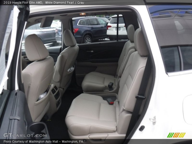 White Diamond Pearl / Gray 2019 Honda Pilot Elite AWD