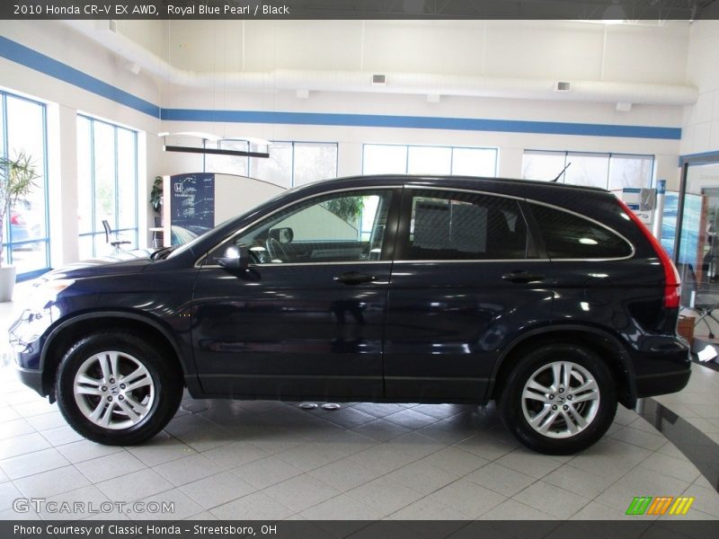 Royal Blue Pearl / Black 2010 Honda CR-V EX AWD