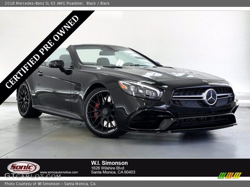 Black / Black 2018 Mercedes-Benz SL 63 AMG Roadster