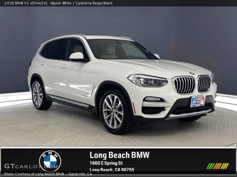 Alpine White / Canberra Beige/Black 2018 BMW X3 xDrive30i
