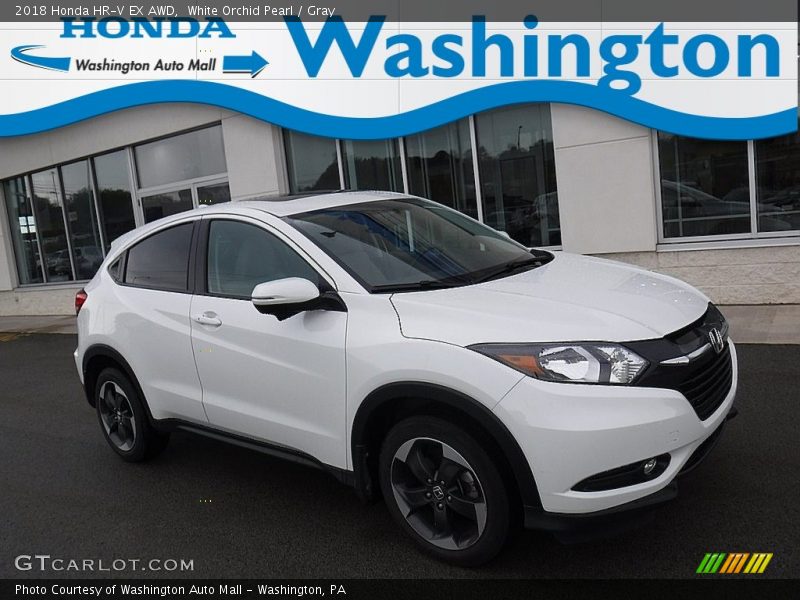 White Orchid Pearl / Gray 2018 Honda HR-V EX AWD