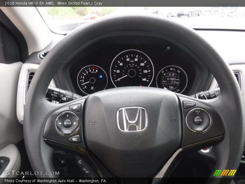 White Orchid Pearl / Gray 2018 Honda HR-V EX AWD