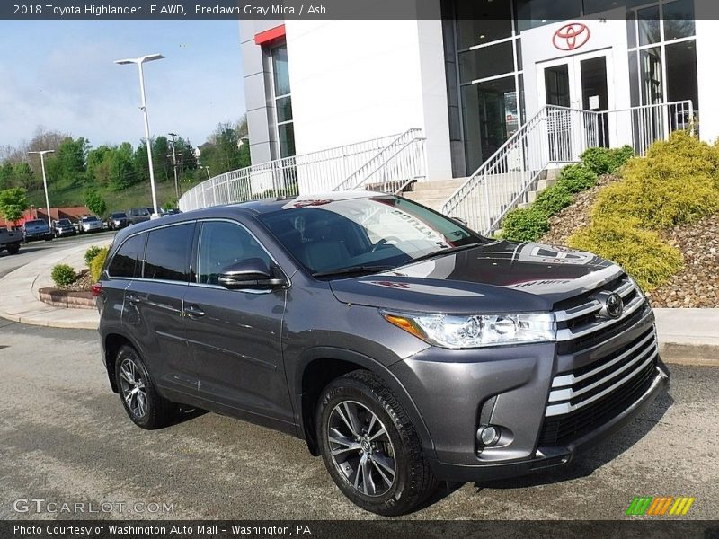 Predawn Gray Mica / Ash 2018 Toyota Highlander LE AWD
