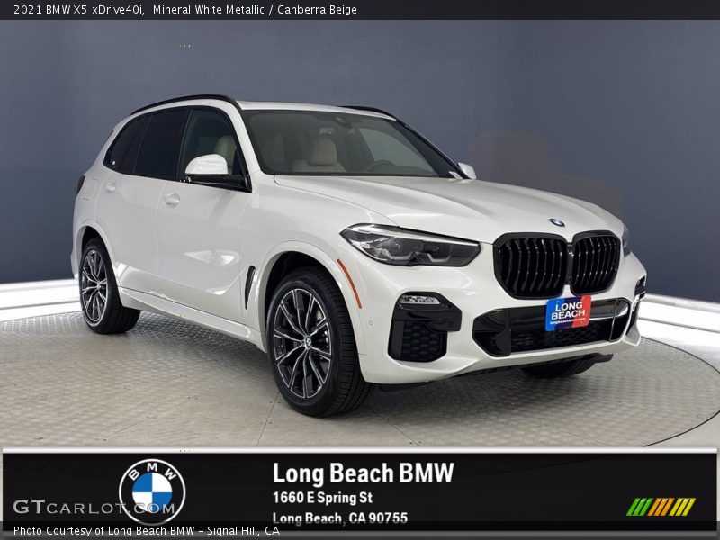 Mineral White Metallic / Canberra Beige 2021 BMW X5 xDrive40i