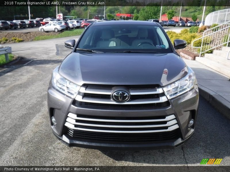 Predawn Gray Mica / Ash 2018 Toyota Highlander LE AWD