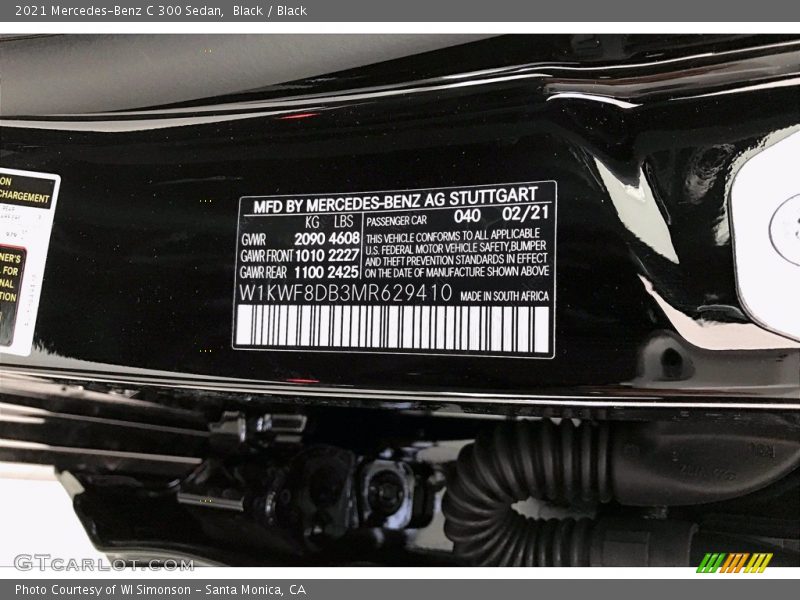 Black / Black 2021 Mercedes-Benz C 300 Sedan