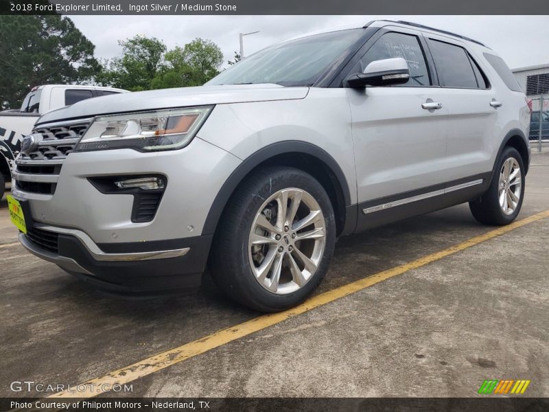 Ingot Silver / Medium Stone 2018 Ford Explorer Limited
