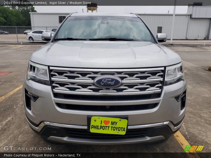 Ingot Silver / Medium Stone 2018 Ford Explorer Limited