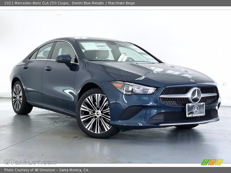 Denim Blue Metallic / Macchiato Beige 2021 Mercedes-Benz CLA 250 Coupe