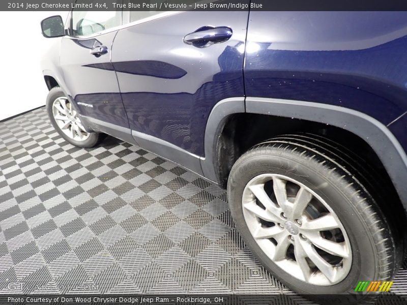 True Blue Pearl / Vesuvio - Jeep Brown/Indigo Blue 2014 Jeep Cherokee Limited 4x4