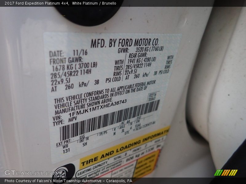White Platinum / Brunello 2017 Ford Expedition Platinum 4x4