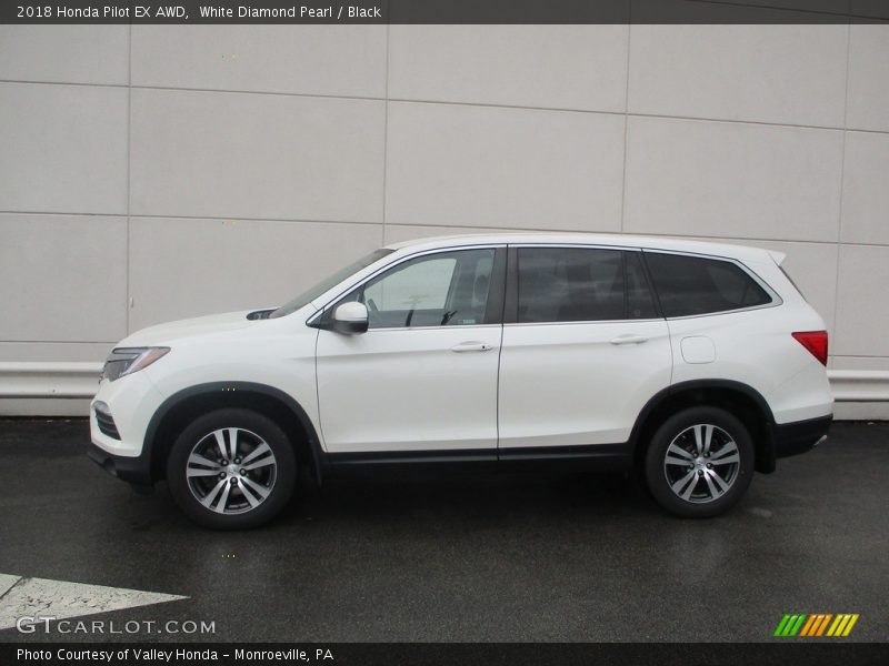 White Diamond Pearl / Black 2018 Honda Pilot EX AWD