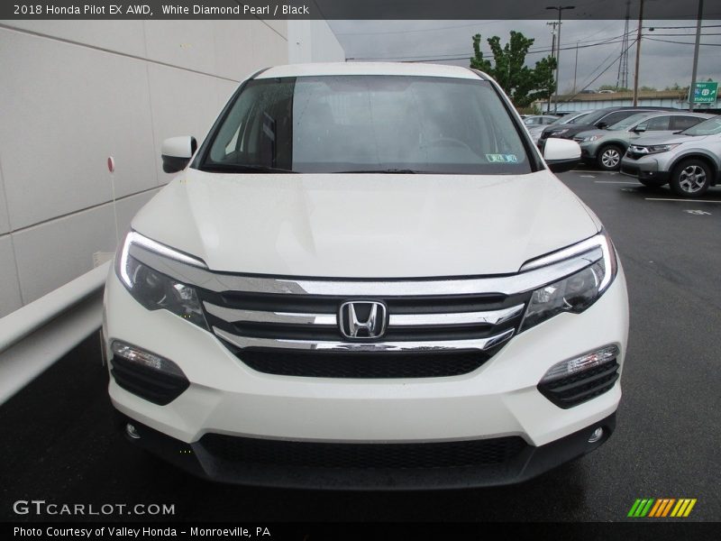 White Diamond Pearl / Black 2018 Honda Pilot EX AWD