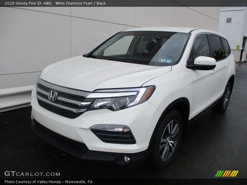 White Diamond Pearl / Black 2018 Honda Pilot EX AWD