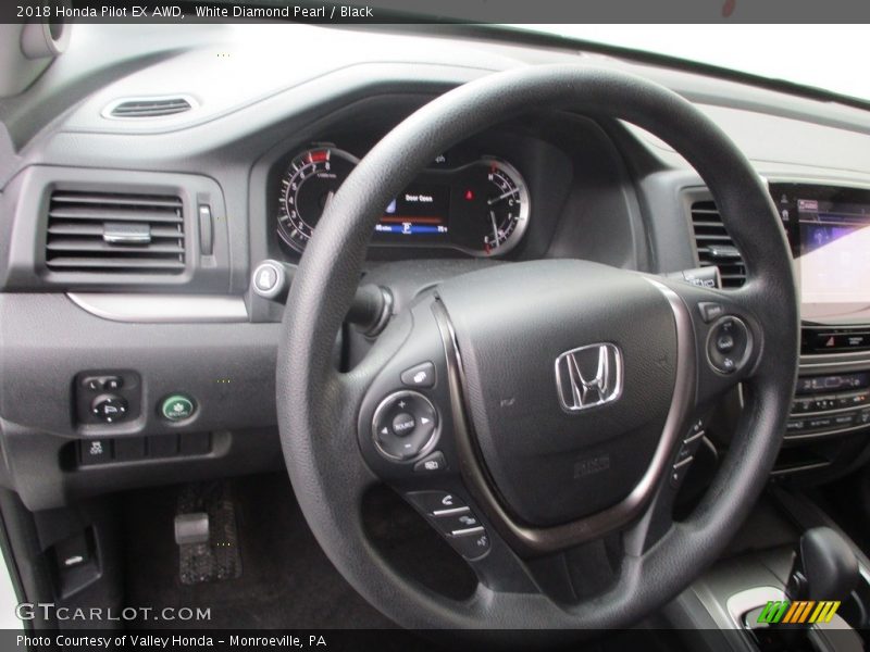 White Diamond Pearl / Black 2018 Honda Pilot EX AWD