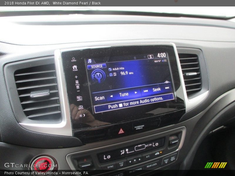 White Diamond Pearl / Black 2018 Honda Pilot EX AWD