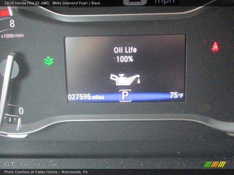 White Diamond Pearl / Black 2018 Honda Pilot EX AWD