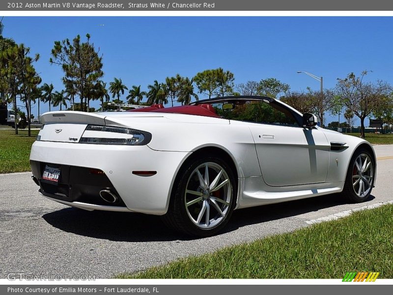 Stratus White / Chancellor Red 2012 Aston Martin V8 Vantage Roadster