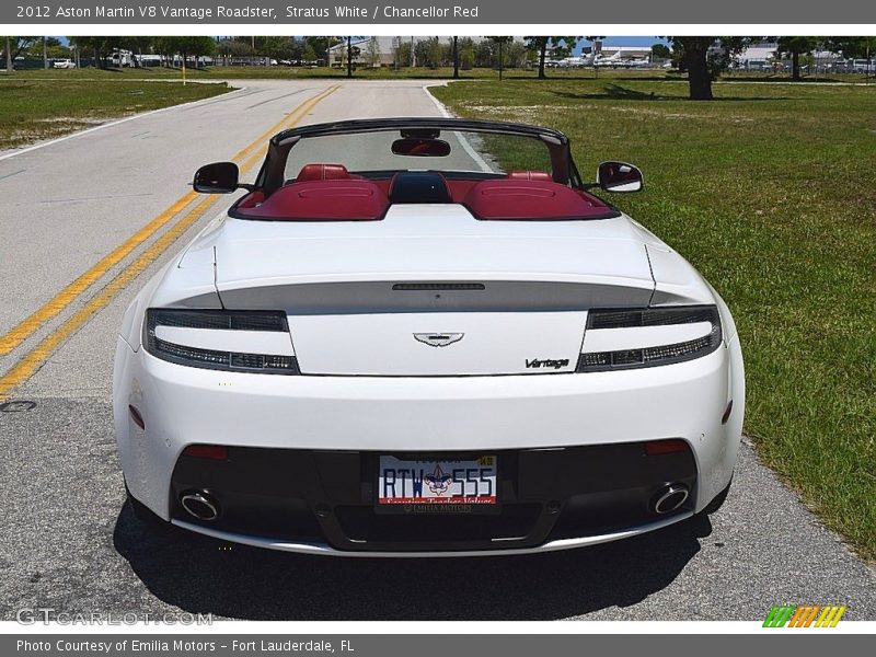 Stratus White / Chancellor Red 2012 Aston Martin V8 Vantage Roadster