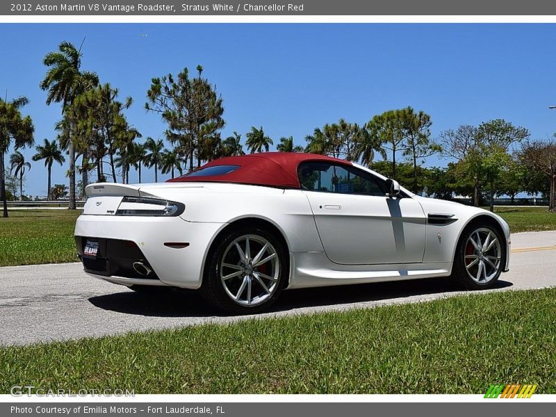 Stratus White / Chancellor Red 2012 Aston Martin V8 Vantage Roadster