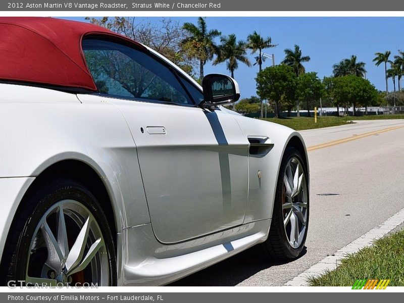 Stratus White / Chancellor Red 2012 Aston Martin V8 Vantage Roadster