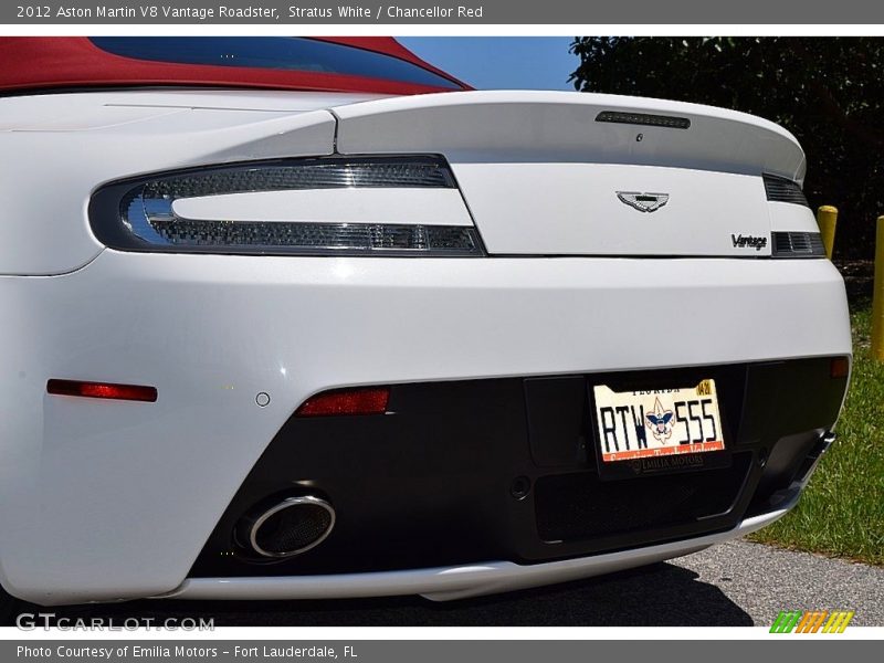 Stratus White / Chancellor Red 2012 Aston Martin V8 Vantage Roadster