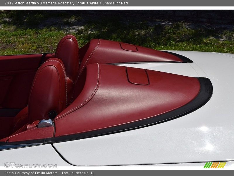 Stratus White / Chancellor Red 2012 Aston Martin V8 Vantage Roadster