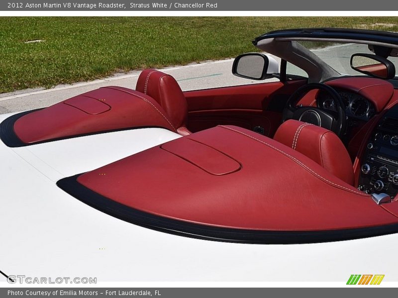Stratus White / Chancellor Red 2012 Aston Martin V8 Vantage Roadster