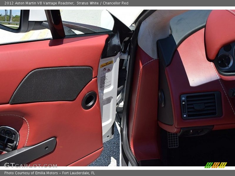 Stratus White / Chancellor Red 2012 Aston Martin V8 Vantage Roadster