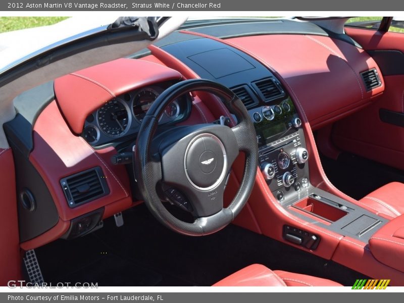 Stratus White / Chancellor Red 2012 Aston Martin V8 Vantage Roadster