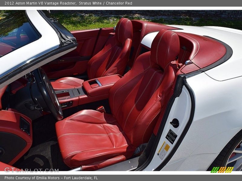 Stratus White / Chancellor Red 2012 Aston Martin V8 Vantage Roadster