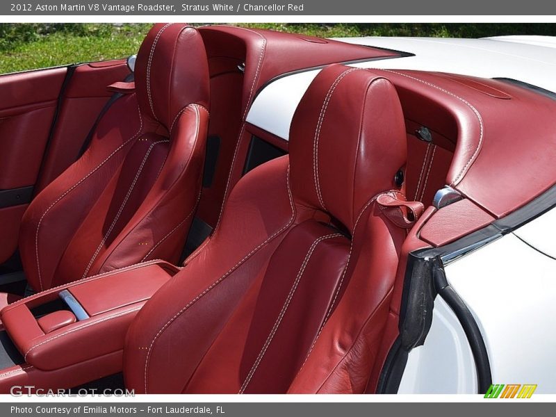 Stratus White / Chancellor Red 2012 Aston Martin V8 Vantage Roadster
