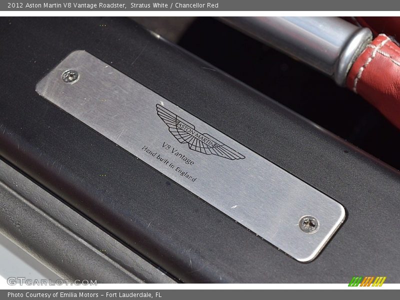 Stratus White / Chancellor Red 2012 Aston Martin V8 Vantage Roadster