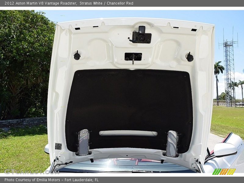 Stratus White / Chancellor Red 2012 Aston Martin V8 Vantage Roadster