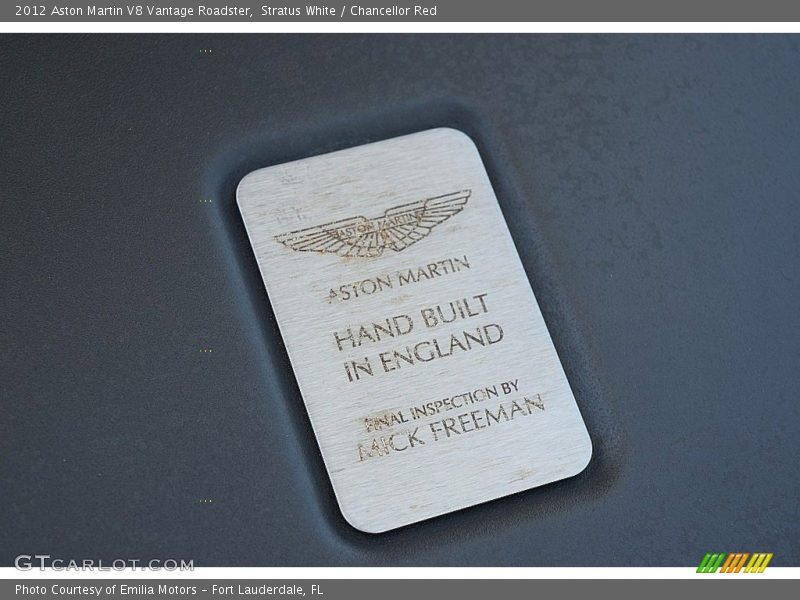 Stratus White / Chancellor Red 2012 Aston Martin V8 Vantage Roadster