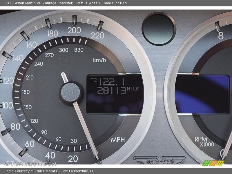Stratus White / Chancellor Red 2012 Aston Martin V8 Vantage Roadster