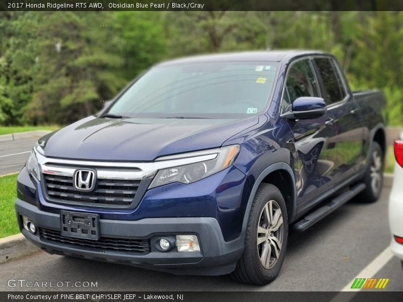 Obsidian Blue Pearl / Black/Gray 2017 Honda Ridgeline RTS AWD