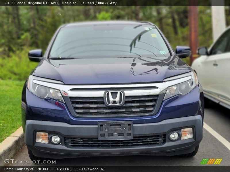 Obsidian Blue Pearl / Black/Gray 2017 Honda Ridgeline RTS AWD