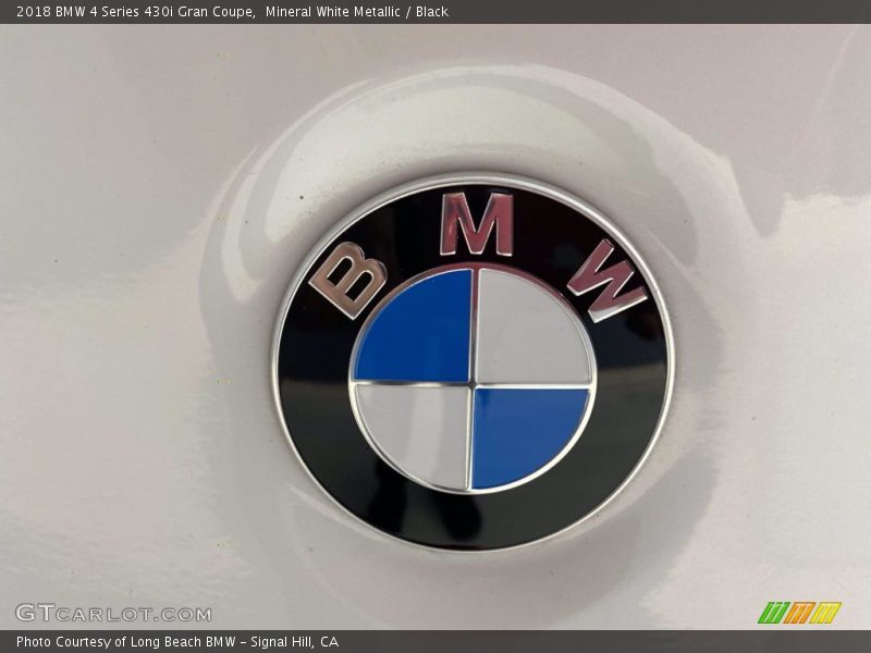 Mineral White Metallic / Black 2018 BMW 4 Series 430i Gran Coupe